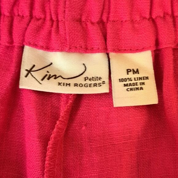 Kim Rogers pink 100% linen pants size medium petite - Picture 3 of 5